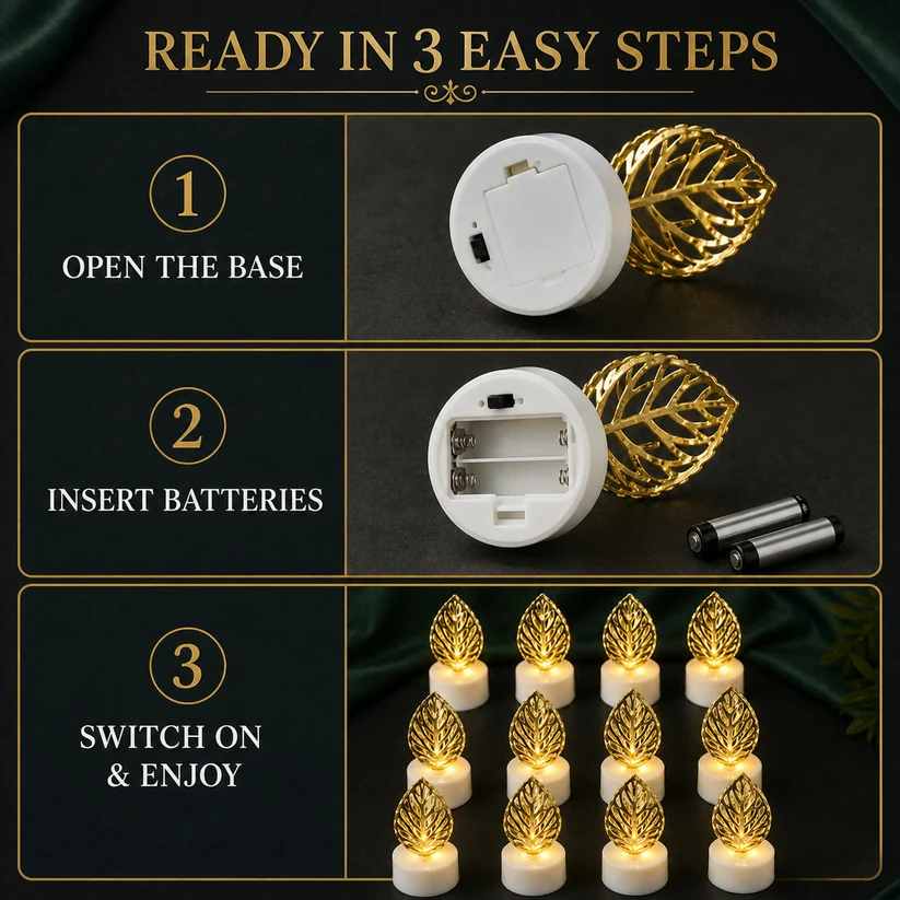 LED Tealight Candles – White 24 Pcs for Diwali Decor | Indo Glow - Image 9
